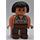 LEGO Caveman Female with Brown legs and Flesh color body with Leather Tank and Green Neckless with White Tooth Duplo Figure