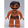 LEGO Caveman met Zwart Haar en Baard Duplo-figuur