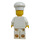 LEGO Chef met Rood Sjaal en 8 Knoppen Vest, Bruin Eyebrows en Wit Poten Minifiguur