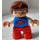 LEGO Child Figure Blue top with red car pattern Duplo Figure