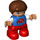 LEGO Child Figure Blau oben mit rot Auto Muster Duplo Abbildung