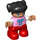 LEGO Child Figure Pink oben mit bow tie Muster Duplo Abbildung