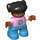 LEGO Child Figure Pink top with flower pattern Duplo Figure