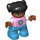 LEGO Kind Figur Rosa oben mit Blume Muster Duplo-Figur