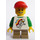 LEGO Barn Minifigur med Spaceman Mönster, Mörk Gulbrun Korta ben och Röd Keps