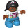 LEGO Child with Black Hair and Rabbit Top Duplo Figure