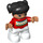 LEGO Child mit Schwarz Haar, rot Jumper mit Diamant Muster Duplo Abbildung