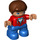 LEGO Child with Brown Hair, Red Top with Zip, Blue Trousers Duplo Figure