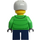 LEGO Child with Dark Blue Pants, Green Winter Jacket and Sports Helmet Minifigure