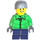 LEGO Child with Dark Blue Pants, Green Winter Jacket and Sports Helmet Minifigure