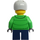 LEGO Child mit Dark Blau Pants, Green Winter Jacket und Sport Helm Minifigur