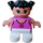 LEGO Child with Dark Pink Lace Tank Top with Heart and Pigtails