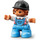 LEGO Kind met Paard Riding Helm en Licht Blauw Poten Duplo-figuur