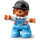 LEGO Child avec Cheval Riding Casque et Light Bleu Jambes Duplo Figure