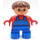 LEGO Child with Overalls and Brown Hair Duplo Figure