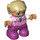 LEGO Child with Tan Hair, Pink and White Top with Flower Duplo Figure
