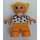 LEGO Kind met Wit Top met Blauw Bloemen Duplo-figuur