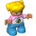 LEGO Child with Yellow Hair, Bright Pink Top with Bee Motif Duplo Figure