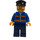 LEGO Christmas Boom Cart Driver met Blauw Shirt met Oranje Strepen, Dark Blauw Poten, Beard, Glasses, en Zwart Hoed minifiguur