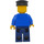 LEGO Christmas Tree Cart Driver with Blue Shirt with Orange Stripes, Dark Blue Legs, Beard, Glasses, and Black Hat Minifigure