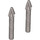 LEGO Chrome Silver 2 Harpoon Heads with 4 grooves on Sprue (10667 / 70750)