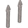 LEGO Krom Sølv 2 Harpoon Heads med 4 grooves på Sprue (10667 / 70750)