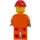 LEGO City Construction Worker with Orange Safety Vest, Red Helmet and Glasses Minifigure