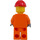 LEGO City Bouw Worker met Oranje Safety Vest, Rood Helm en Glasses minifiguur
