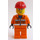 LEGO City Ouvrier du batiment avec Orange Gilet de sécurité, Rouge Casque et Lunettes Minifigurine