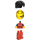 LEGO City Guy - rot Shirt mit 3 Silber Logos, Dark Blau Arme, rot Beine Minifigur