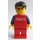 LEGO City Guy - Red Shirt with 3 Silver Logos, Dark Blue Arms, Red Legs Minifigure