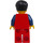 LEGO City Guy - Rood Shirt met 3 Zilver Logos, Dark Blauw Armen, Rood Poten minifiguur