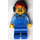 LEGO City Worker with beard wearing blue overalls with red cap with ear defenders Minifigure