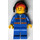 LEGO City Worker met Blauw jacket en Blauw pants met Rood Pet met ear defenders minifiguur