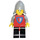 LEGO Classic Schloss Ritter, Rot &amp; Grau Schild auf Torso, Schwarz Beine mit Rot Hüften, Licht Grau Neck-Protector Minifigur