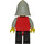 LEGO Classic Castle Knight, Red &amp; Gray Shield on Torso, Black Legs with Red Hips, Light Gray Neck-Protector Minifigure