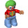 LEGO Clown with Medium Green Hair, Red Top, Medium Blue Legs Duplo Figure