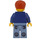 LEGO Conductor with Dark Blue Jacket with Railway Logo, Dark Orange Hair and Smile Expression Minifigure