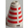 LEGO Cone 2 x 2 x 2 with Horizontal Red Stripes Pattern (Open Stud) (3942)