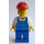 LEGO Bouw Worker in Blauw Overalls en Rood Helm minifiguur