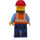 LEGO Bouw Worker - Male (Rood Bouw Helm, Zwart Bandana) minifiguur