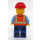 LEGO Bouw Worker - Male (Rood Bouw Helm, Groot Grijns) minifiguur