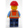 LEGO Bygningsarbeider - Mann (Rød Bygging Hjelm, Smirk) Minifigur