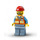LEGO Construction Worker Male (with Beard and Glasses) Minifigure