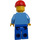 LEGO Construction worker with blue overall with tools in pocket and red construction helmet (Set 4434) Minifigure