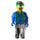 LEGO Construction worker with Green Cap with Brick Logo Minifigure