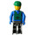 LEGO Construction worker with Green Cap with Brick Logo Minifigure