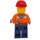 LEGO Bouw Worker met Oranje Hoodie minifiguur