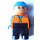 LEGO Konstruktion Worker mit Orange Safety Vest Duplo Abbildung