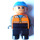 LEGO Construction Worker with Orange Safety Vest Duplo Figure